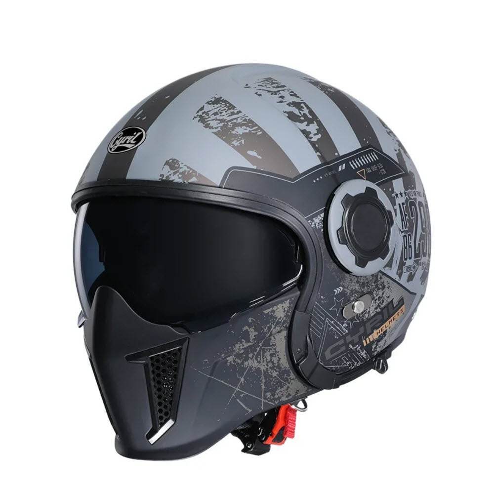 'Air Force' Open Helmet with Retractable Visor - Beanie Helmets