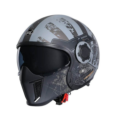 'Air Force' Open Helmet with Retractable Visor - Beanie Helmets