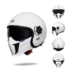 'Air Force' Open Helmet with Retractable Visor - Beanie Helmets