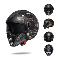 'Air Force' Open Helmet with Retractable Visor - Beanie Helmets