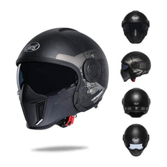 'Air Force' Open Helmet with Retractable Visor - Beanie Helmets