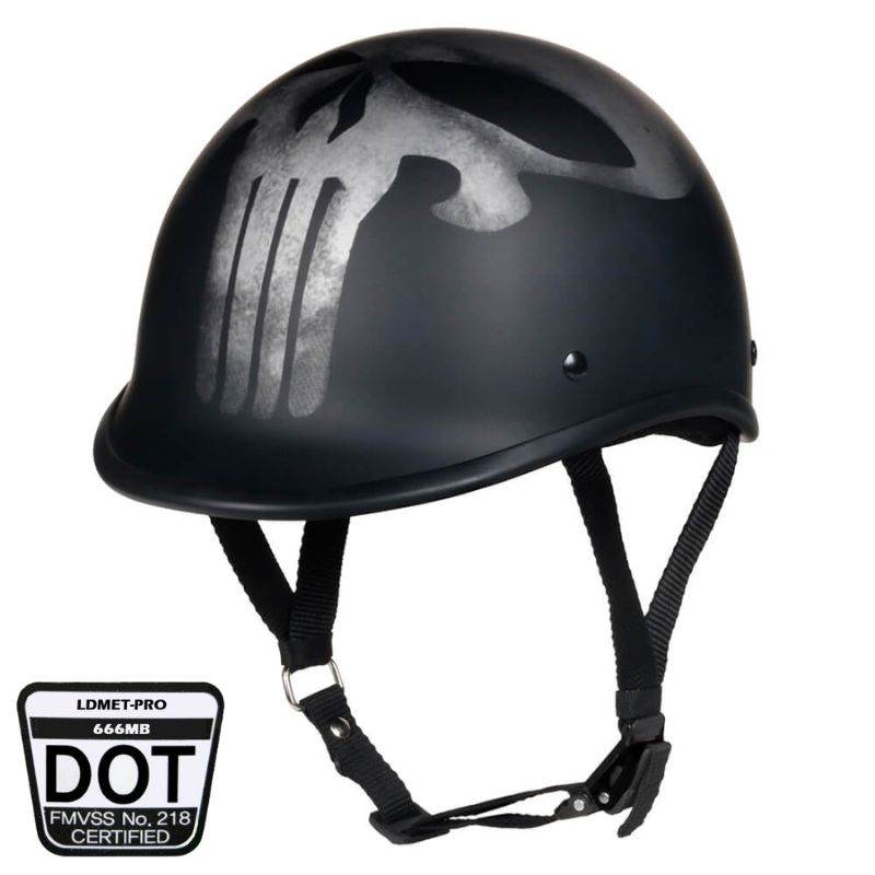 Low Profile Reversible DOT Polo Helmet / Punisher - Beanie Helmets