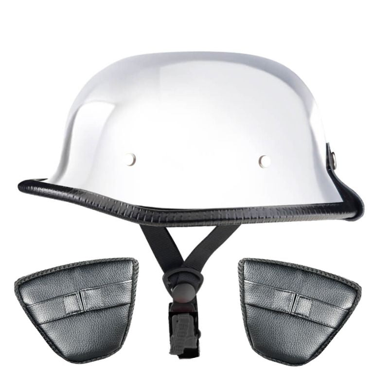 Lightest-Smallest-Low-Profile-Mayan-German-Style-Chrome-DOT-ECE-AUS-NZS-Certified-Motorcycle-Half-Beanie-Helmets