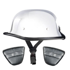 Lightest-Smallest-Low-Profile-Mayan-German-Style-Chrome-DOT-ECE-AUS-NZS-Certified-Motorcycle-Half-Beanie-Helmets