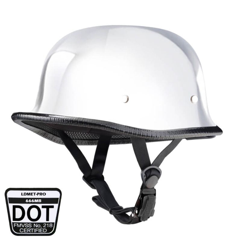 Lightest-Smallest-Low-Profile-Mayan-German-Style-Chrome-DOT-ECE-AUS-NZS-Certified-Motorcycle-Half-Beanie-Helmets