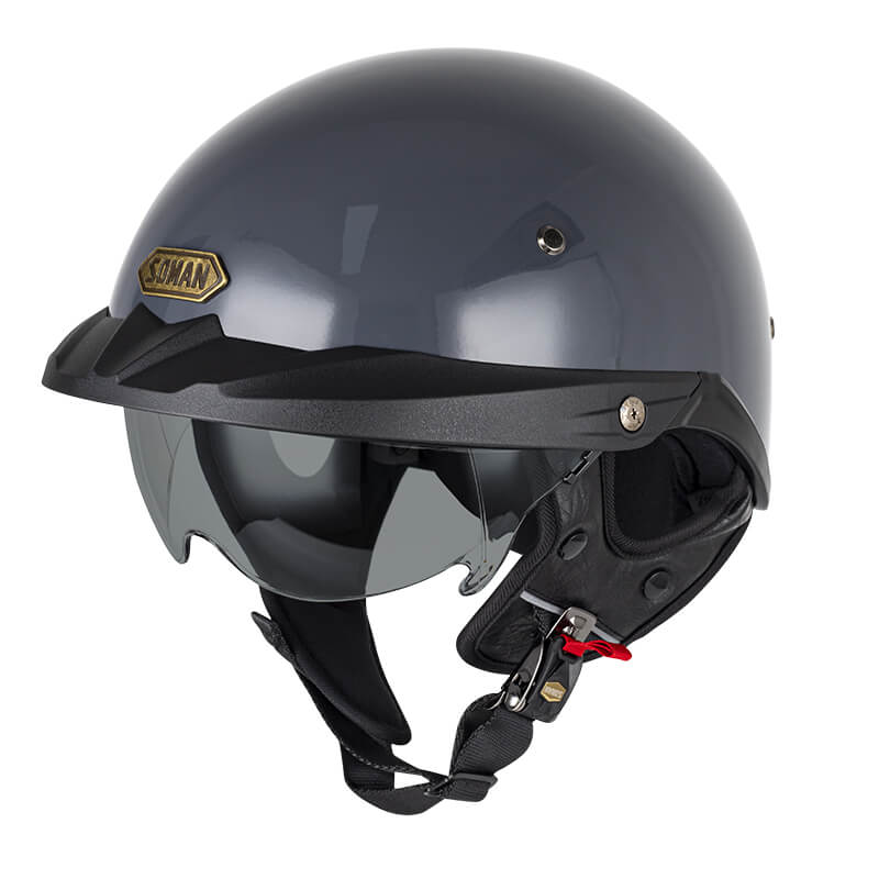 Sturgis Style DOT Helmet with Retractable UV Lens - Gray