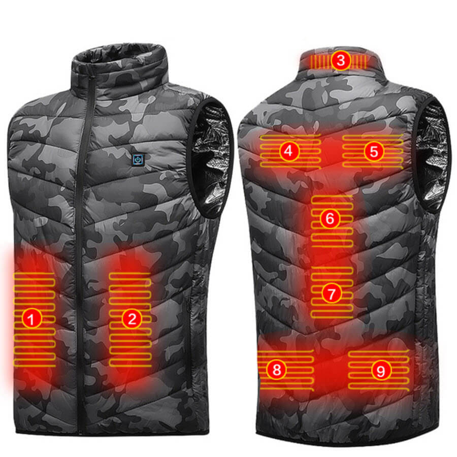 USB Powered Heated Vest - 8 Heat Zones