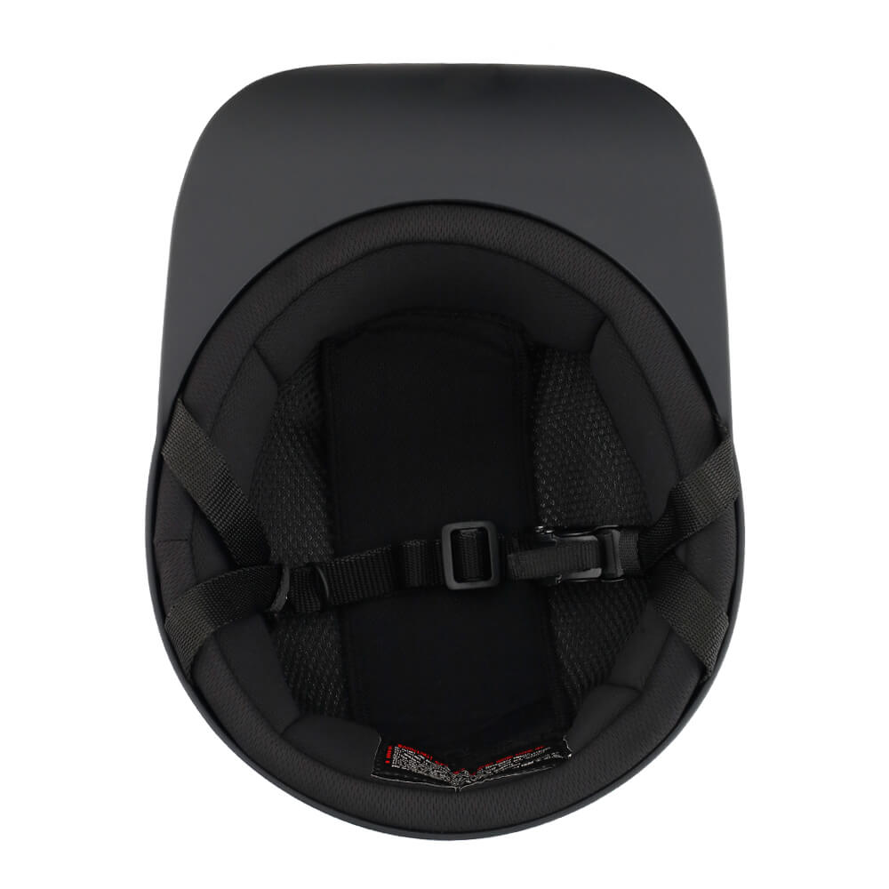Premium Baseball Cap DOT Motorcycle Helmet in Shining Gloss Black