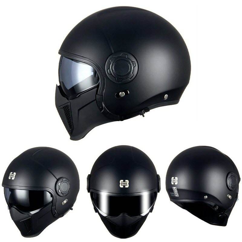 'Air Force' Open Helmet with Retractable Visor - Beanie Helmets