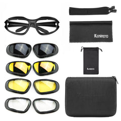 Durable Polarized Riding Goggles - 4 Lens Kit - Beanie Helmets
