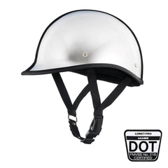 Low Profile Reversible DOT Polo Helmet / Chrome - Beanie Helmets