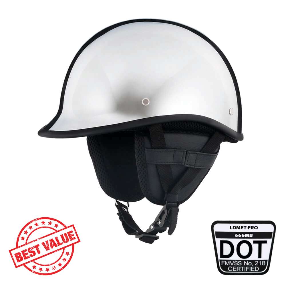 Lightest Low Profile Polo Style Helmet / Chrome