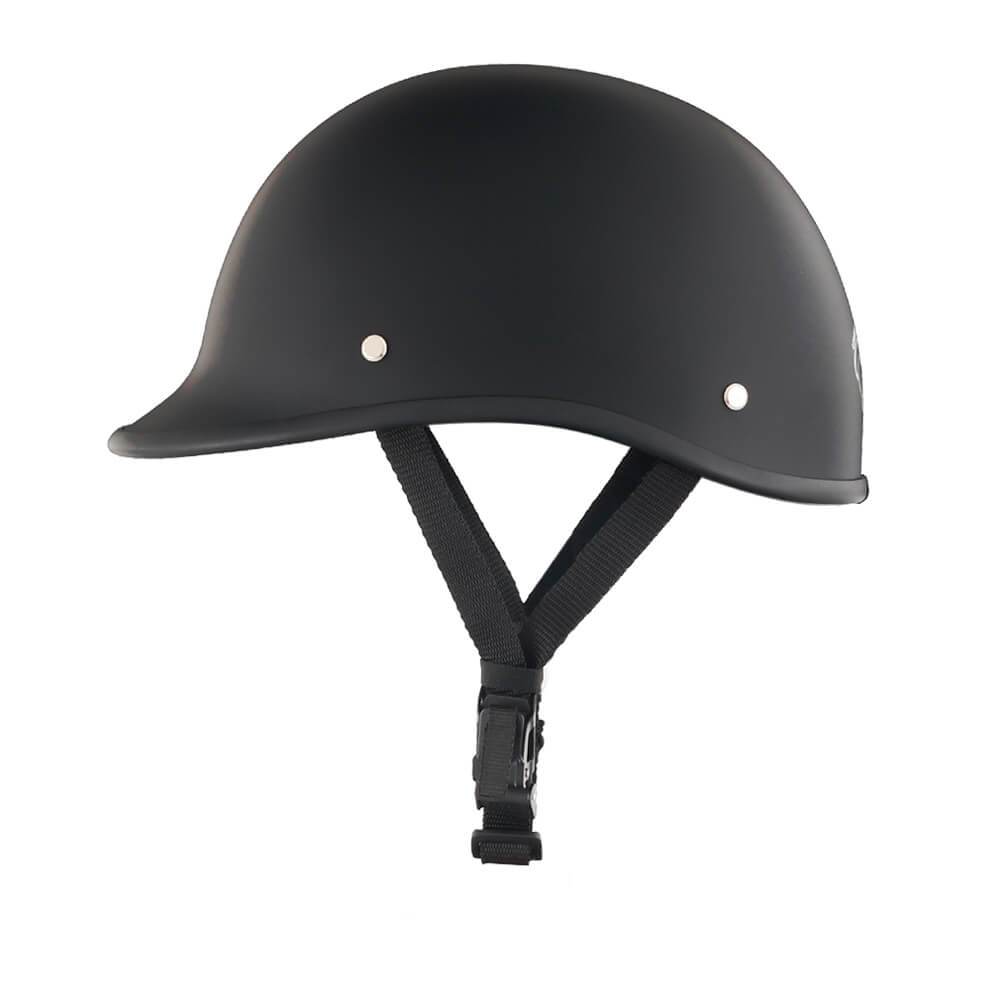 Low Profile Reversible DOT Polo Helmet / Matte Black - Beanie Helmets