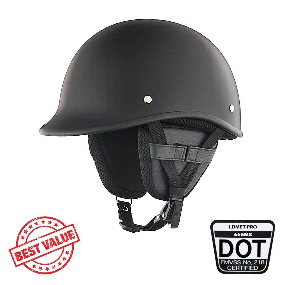 Low Profile Reversible DOT Polo Helmet / Matte Black - Beanie Helmets