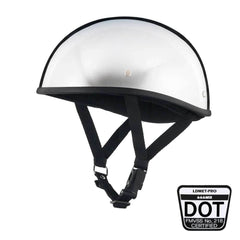 Lightweight SOA Style DOT Beanie Helmet / Chrome - Beanie Helmets