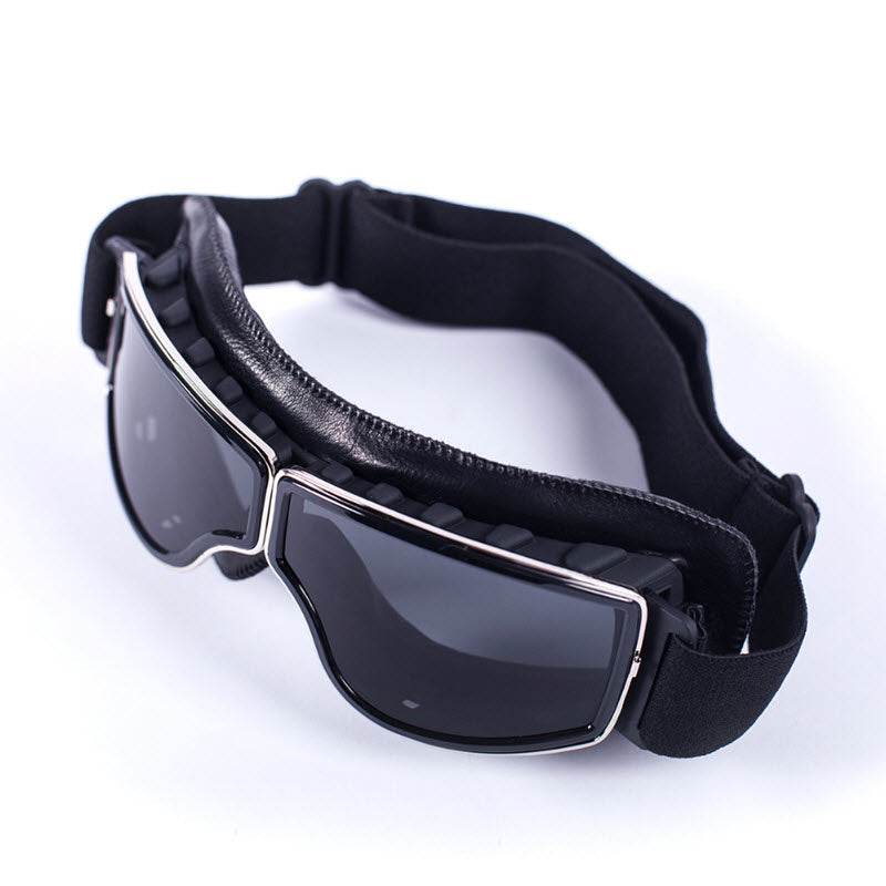 Retro Jet Black Goggles - Beanie Helmets