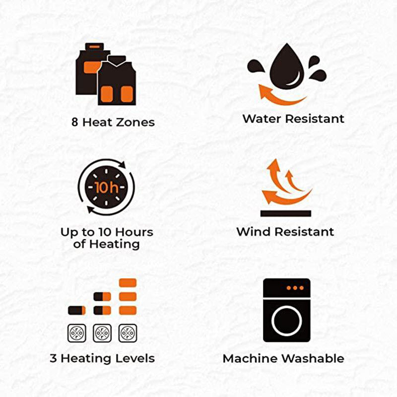 USB Powered Heated Vest - 8 Heat Zones