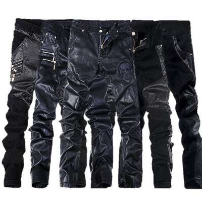 Premium-leather-biker-pants-motorcycle-rider-protection-rock-style