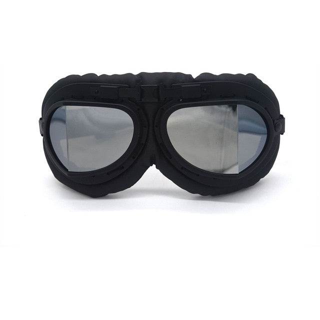 Black Steampunk Motorcycle Goggles - Beanie Helmets