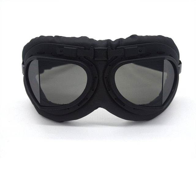 Black Steampunk Motorcycle Goggles - Beanie Helmets