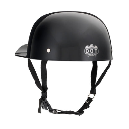deluxe baseball motorcycle helmet LD Baseball Motorcycle Helmet Gloss Black / S
