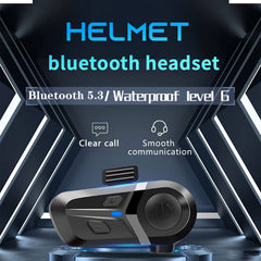 Hands-Free Bluetooth 5.3 Waterproof Helmet Headset