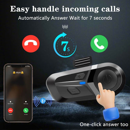 Hands-Free Bluetooth 5.3 Waterproof Helmet Headset - Beanie Helmets