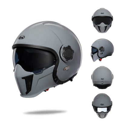 'Air Force' Open Helmet with Retractable Visor - Beanie Helmets