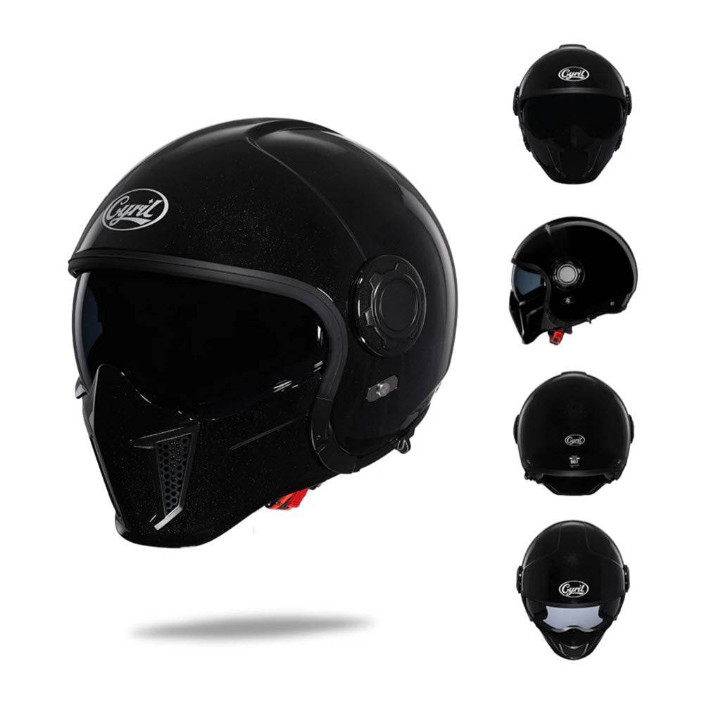 'Air Force' Open Helmet with Retractable Visor - Beanie Helmets