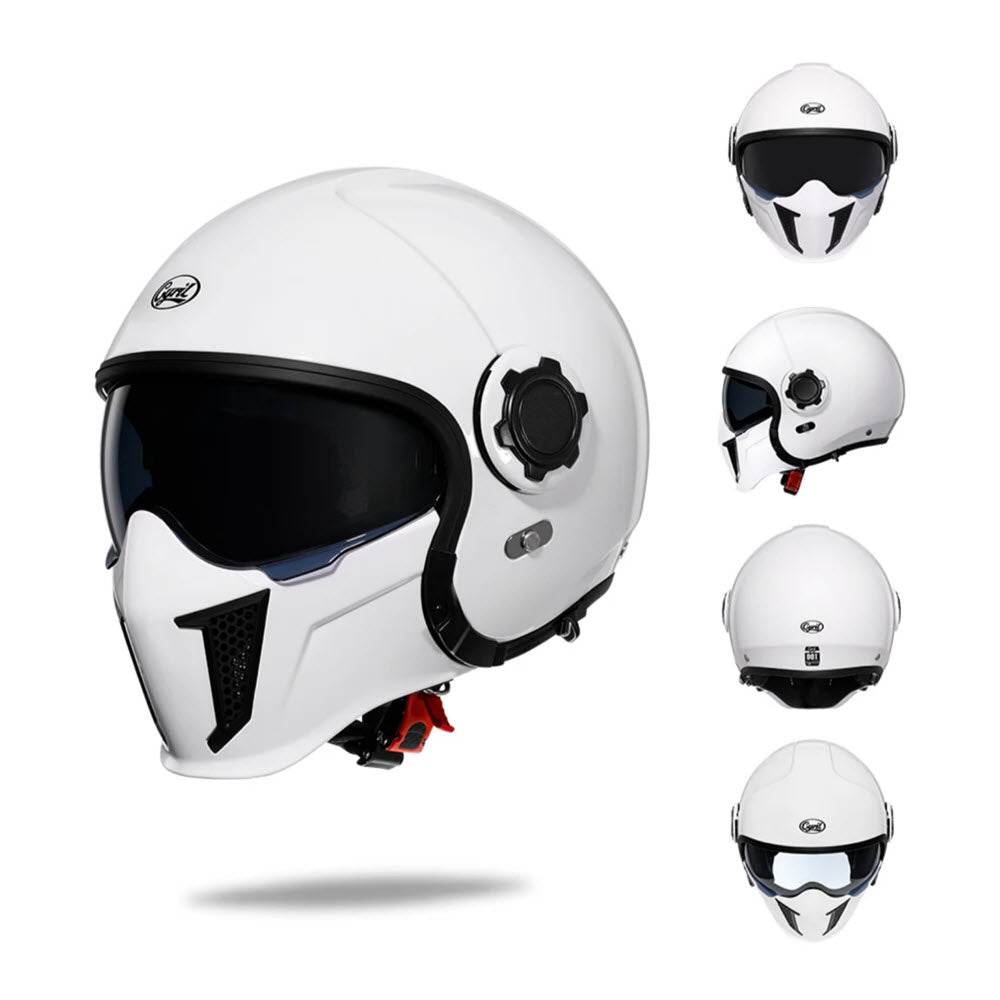 'Air Force' Open Helmet with Retractable Visor - Beanie Helmets