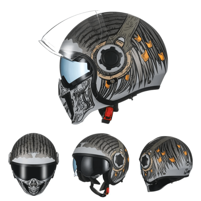 'Air Force' Open Helmet with Retractable Visor