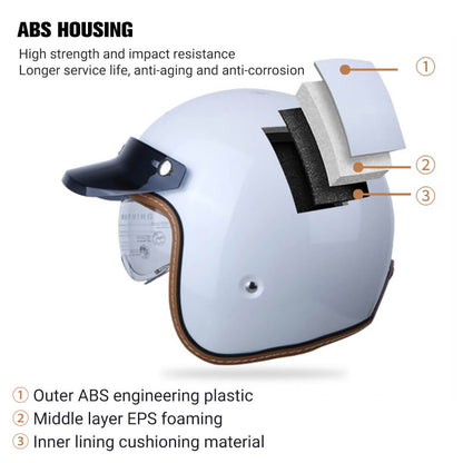 Retro Motorcycle Open Helmet