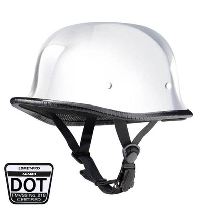 Lightweight Mayan DOT Germanator Helmet / Chrome - Beanie Helmets