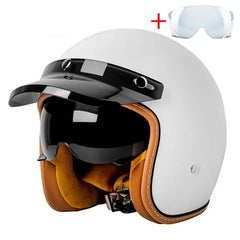 Motorcycle-Retro-Helmet-3-4-Open-Face-Beanie-Helmet-Men-Women-DOT-Certification-Moto-matte-white