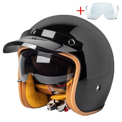 Motorcycle-Retro-Helmet-3-4-Open-Face-Beanie-Helmet-Men-Women-DOT-Certification-Moto-gloss-black