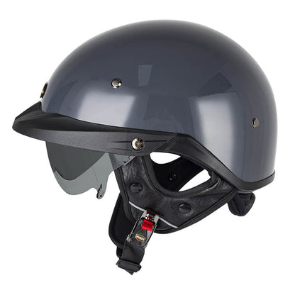 Sturgis Style DOT Helmet with Retractable UV Lens - Gray