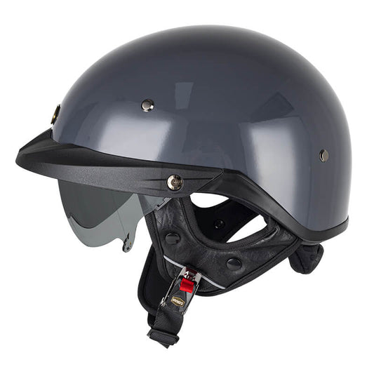 Sturgis Style DOT Helmet with Retractable UV Lens - Gray