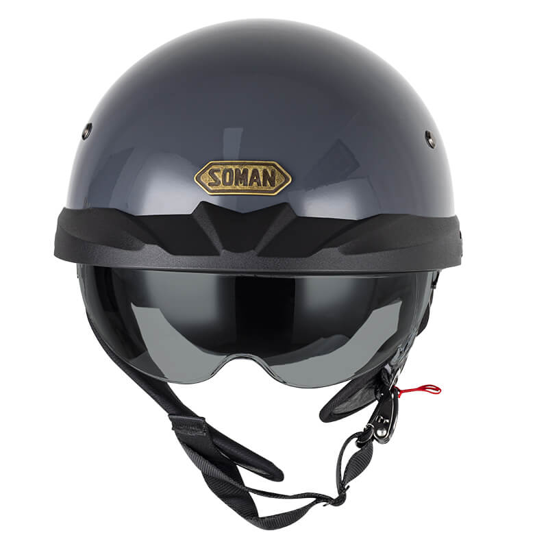 Sturgis Style DOT Helmet with Retractable UV Lens - Gray