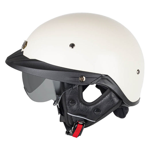 Sturgis Style DOT Helmet with Retractable UV Lens - Ivory White