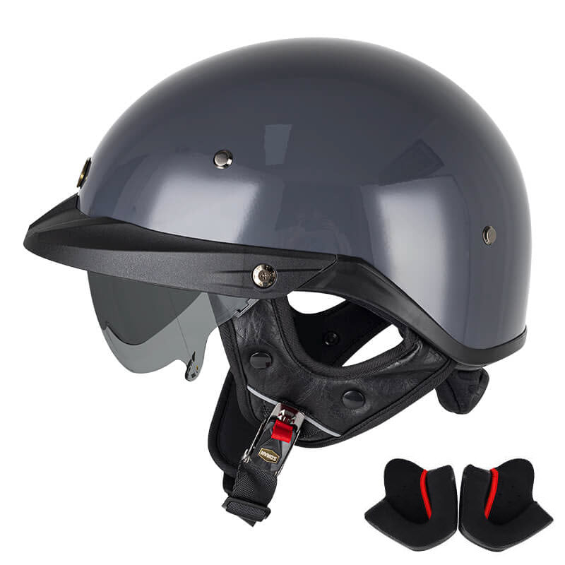 Sturgis Style DOT Helmet with Retractable UV Lens - Gray