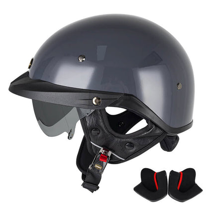 Sturgis Style DOT Helmet with Retractable UV Lens - Gray