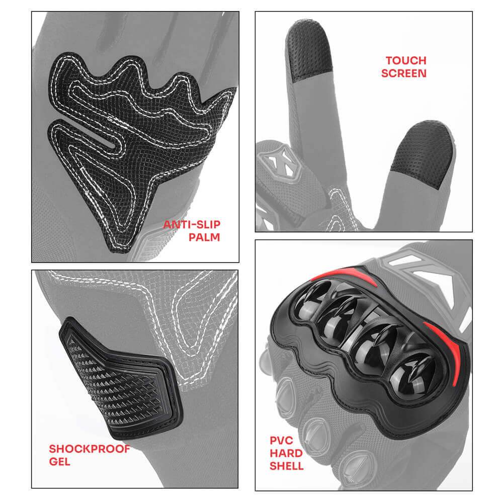 Premium Touch-Screen Motorcycle Gloves - Beanie Helmets