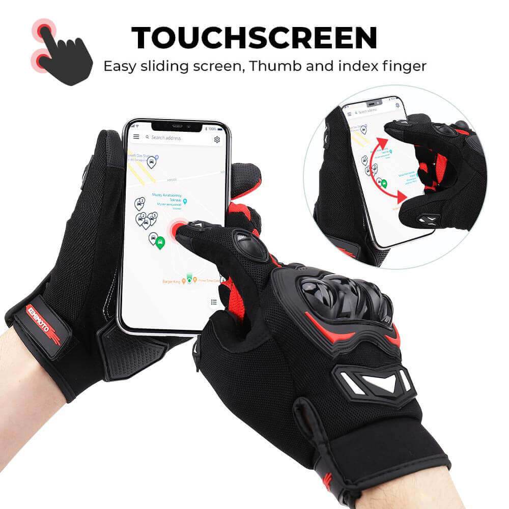 Premium Touch-Screen Motorcycle Gloves - Beanie Helmets
