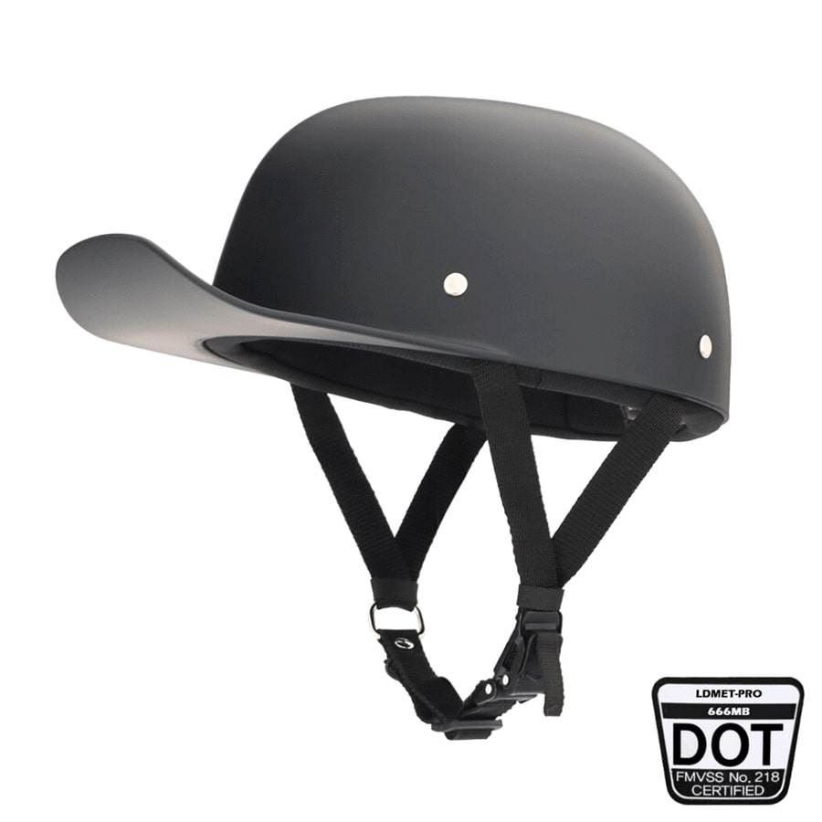 Baseball Pro DOT Half Helmet / Matte Black - Beanie Helmets