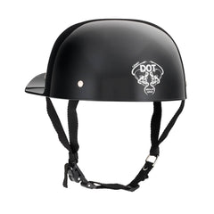 Premium Baseball Cap DOT Motorcycle Helmet in Shining Gloss Black