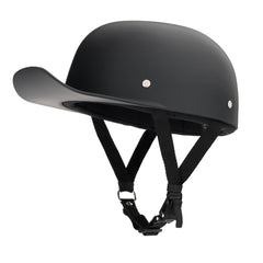 Baseball Cap DOT Motorcycle Helmet / Matte Black