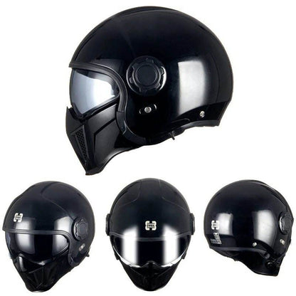 'Air Force' Open Helmet with Retractable Visor - Beanie Helmets