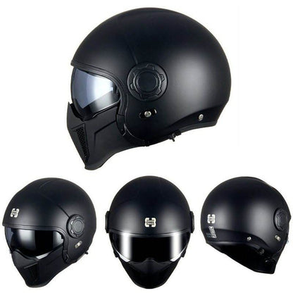 'Air Force' Open Helmet with Retractable Visor - Beanie Helmets