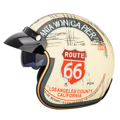 'Route 66' Open Helmet with Retractable Inner Lens