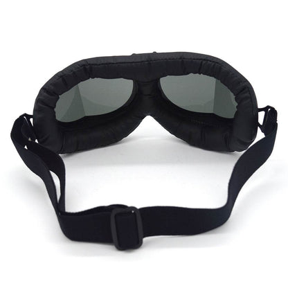 Black Steampunk Motorcycle Goggles - Beanie Helmets